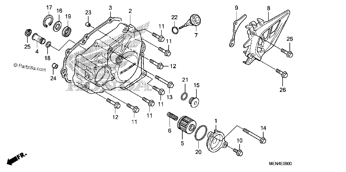 Diagrama de LEFT CRANKCASE COVER
