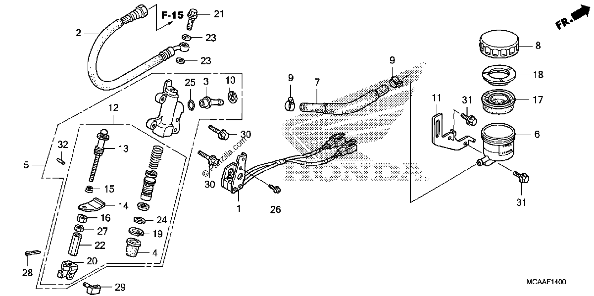 Diagrama de REAR BRAKE MASTER CYLINDER