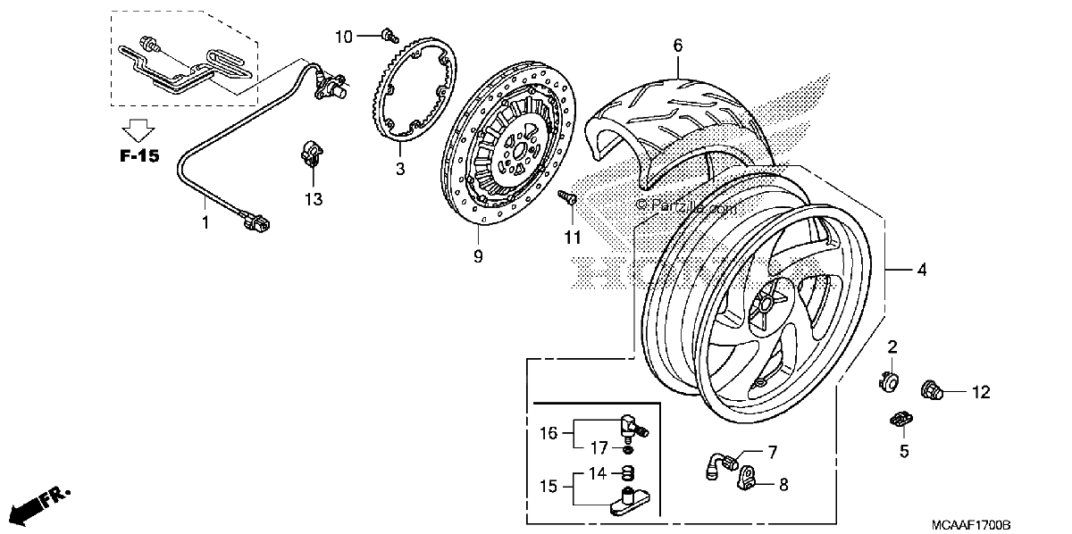 Diagrama de REAR WHEEL