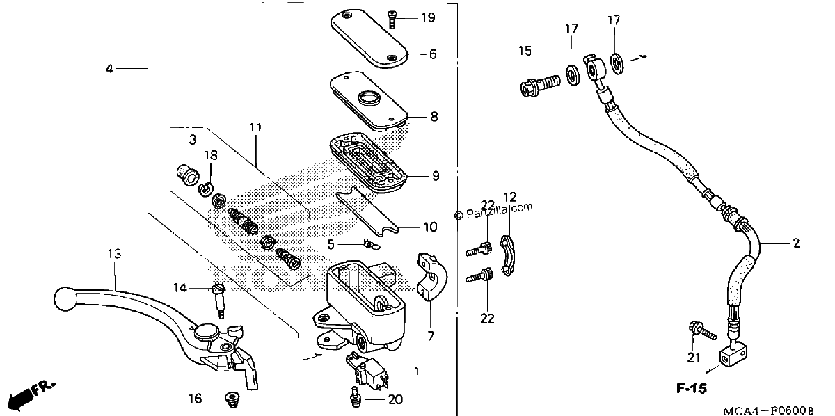 Diagrama de FRONT BRAKE MASTER CYLINDER