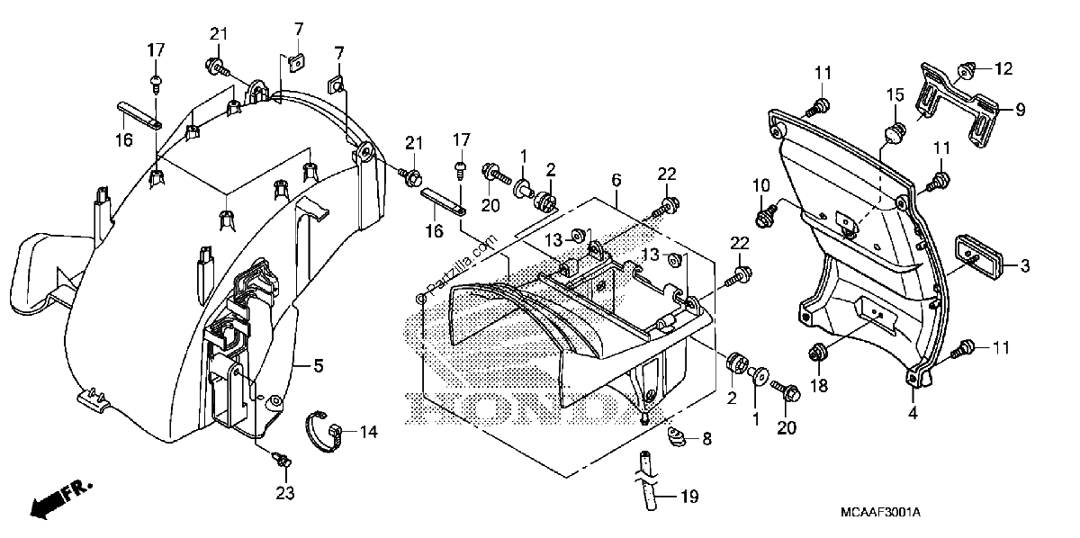 Diagrama de REAR FENDER GL1800 06