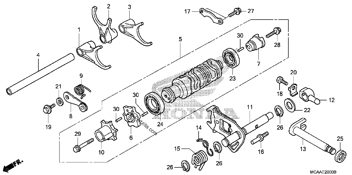 Diagrama de SHIFT DRUM SHIFT FORK