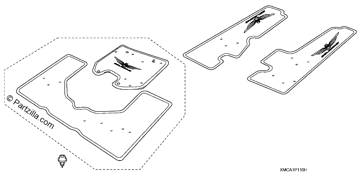 Diagrama de DELUXE SADDLEBAG TRUNK MAT SET 1
