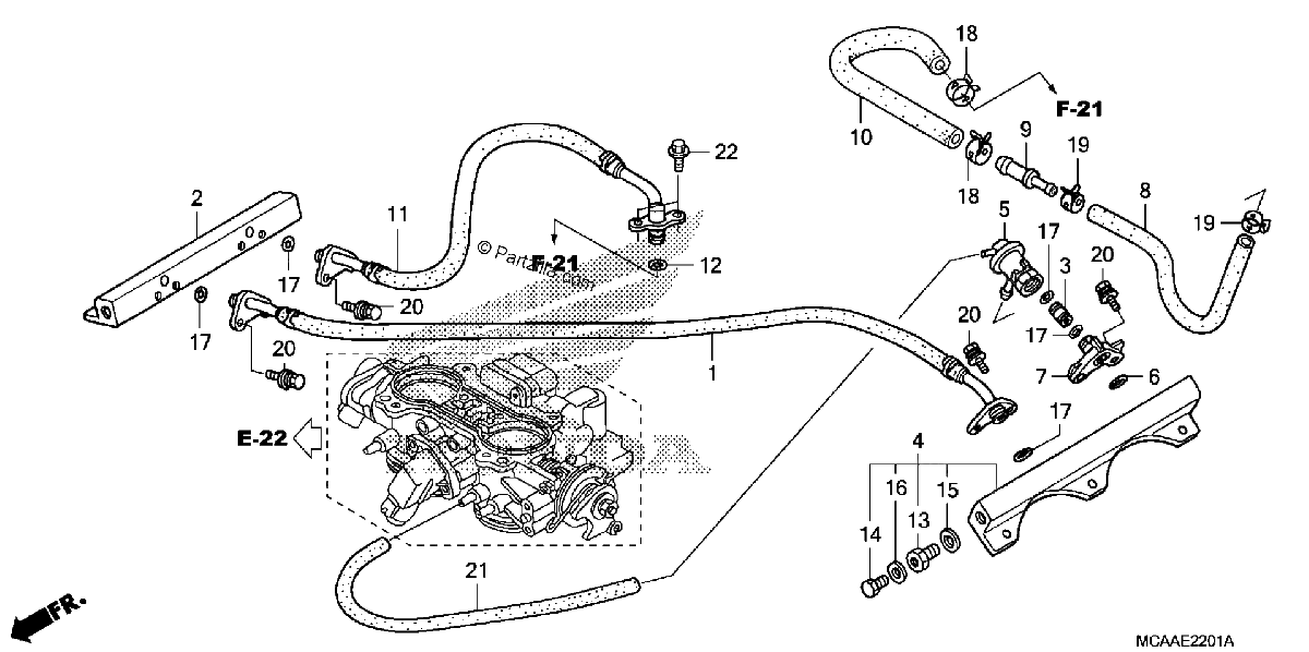 Diagrama de THROTTLE BODY TUBING