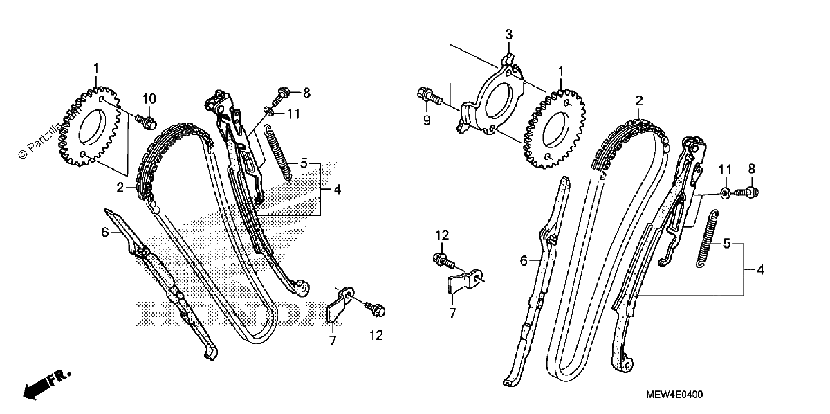 Diagrama de CAM CHAIN TENSIONER