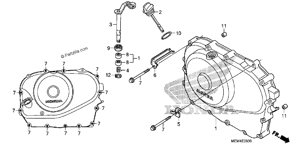 Diagrama de RIGHT CRANKCASE COVER