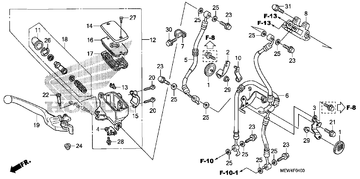 Diagrama de FRONT BRAKE MASTER CYLINDER