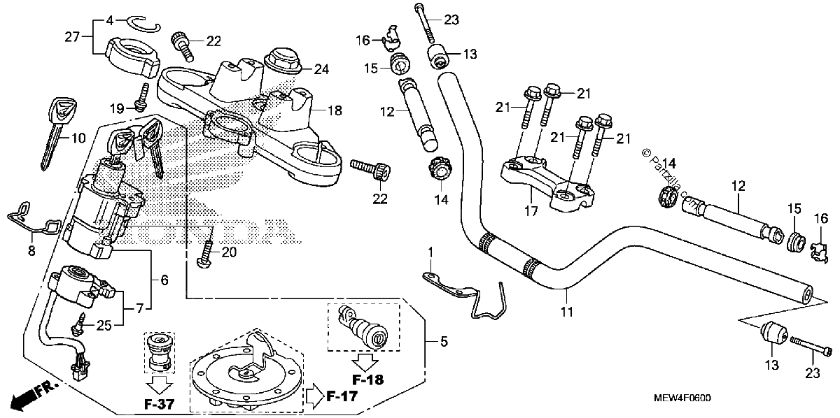 Diagrama de HANDLEBAR TOP BRIDGE