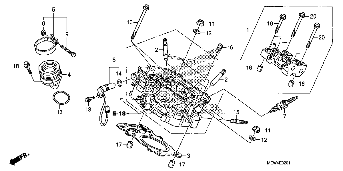 Diagrama de REAR CYLINDER HEAD