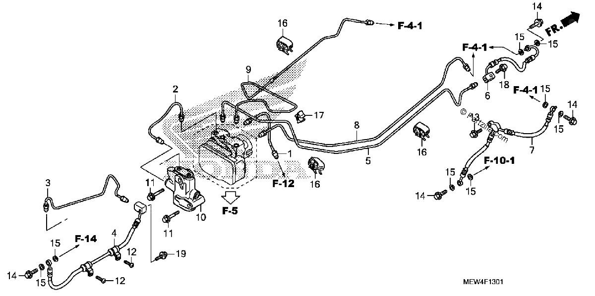 Diagrama de BRAKE LINES PCV ABS