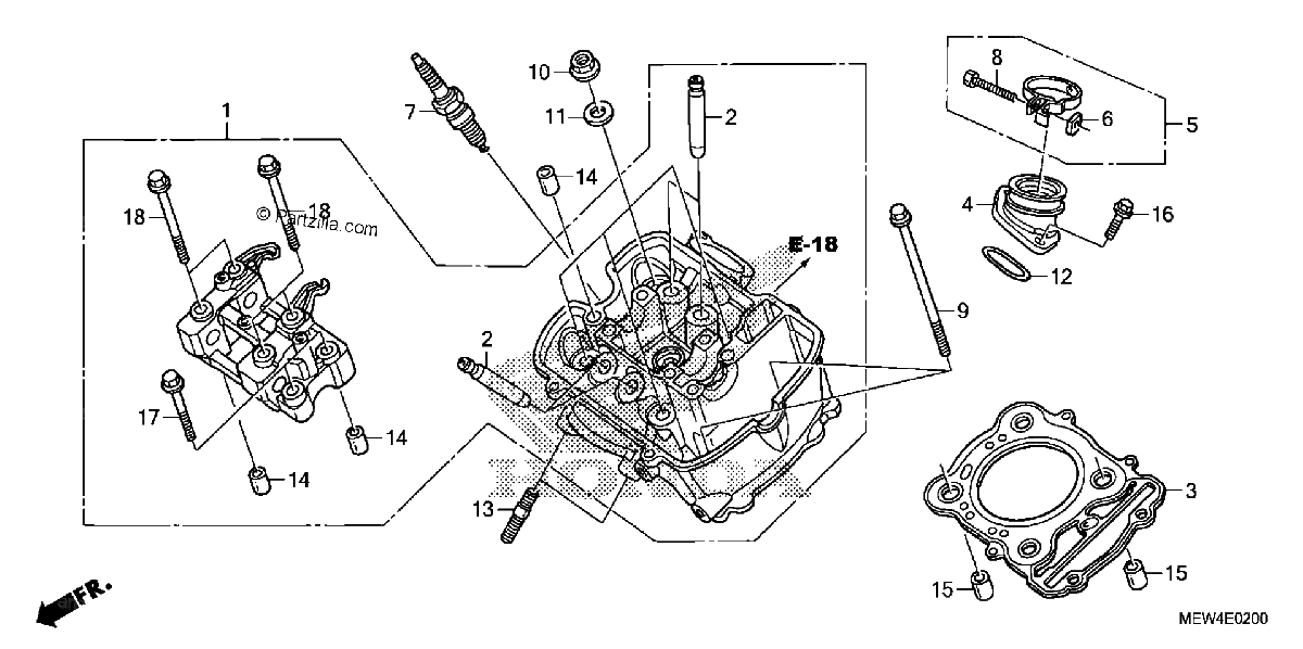 Diagrama de FRONT CYLINDER HEAD
