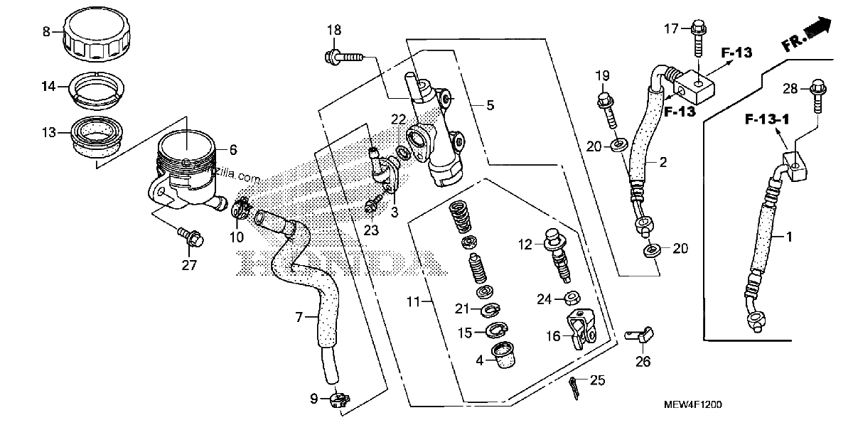 Diagrama de REAR BRAKE MASTER CYLINDER