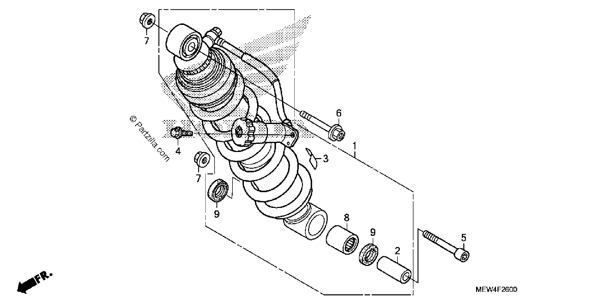 Diagrama de REAR SHOCK ABSORBER