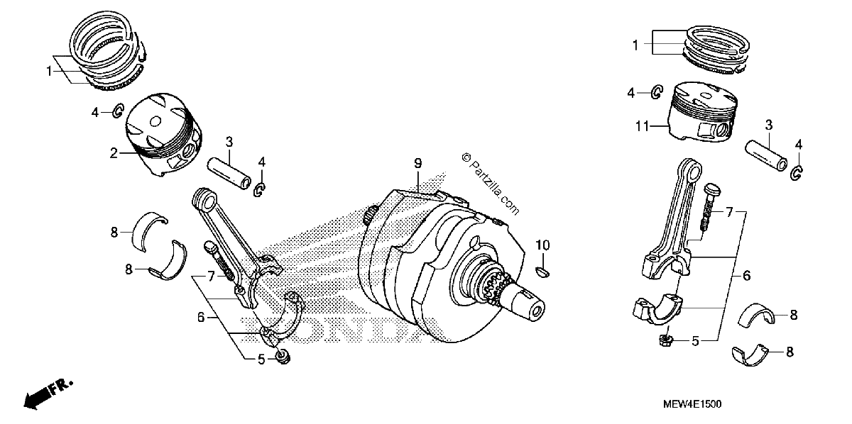 Diagrama de CRANKSHAFT PISTON