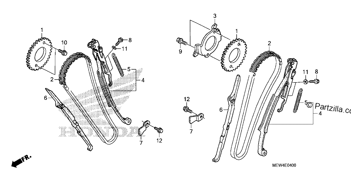 Diagrama de CAM CHAIN TENSIONER