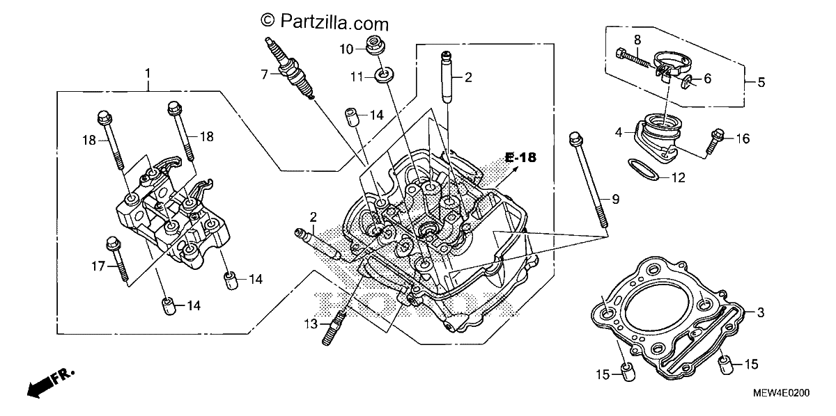 Diagrama de FRONT CYLINDER HEAD