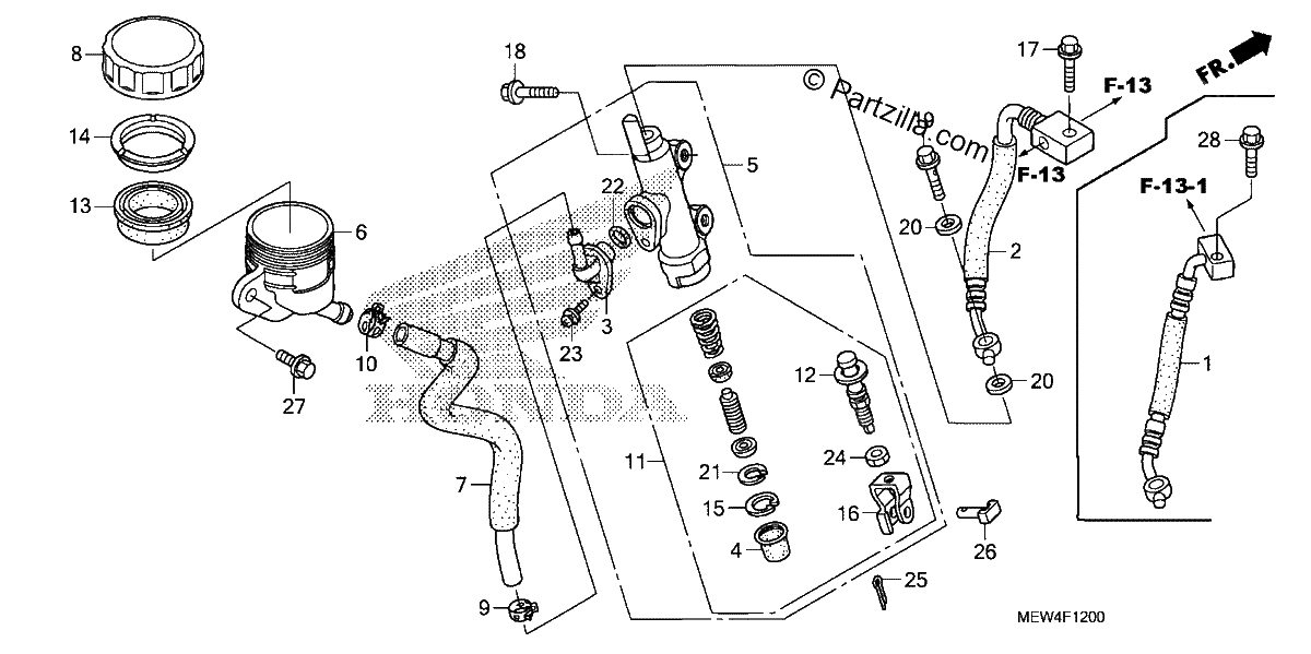 Diagrama de REAR BRAKE MASTER CYLINDER