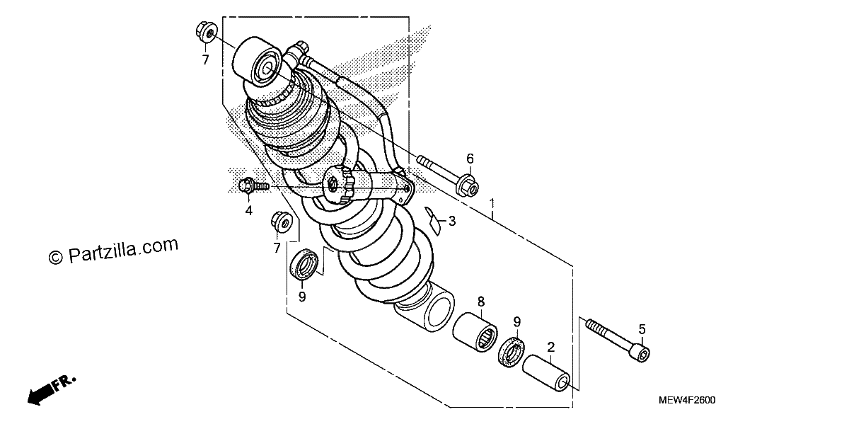 Diagrama de REAR SHOCK ABSORBER