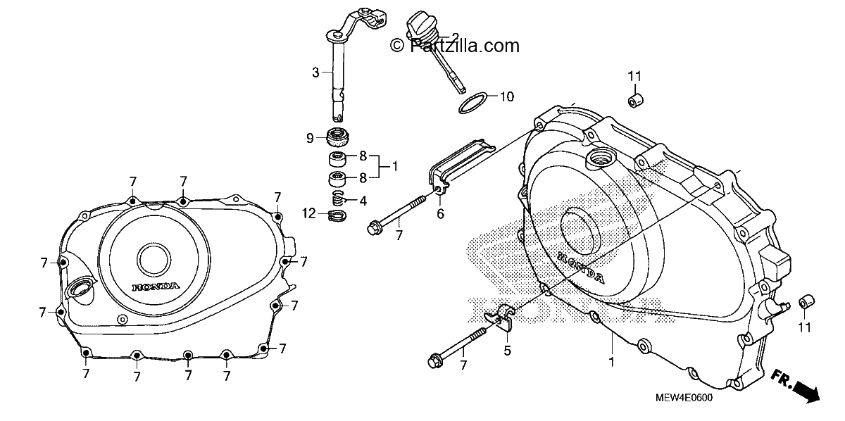 Diagrama de RIGHT CRANKCASE COVER
