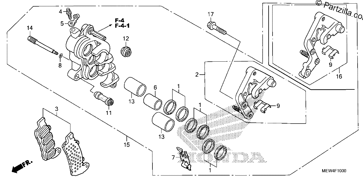 Diagrama de RIGHT FRONT BRAKE CALIPER