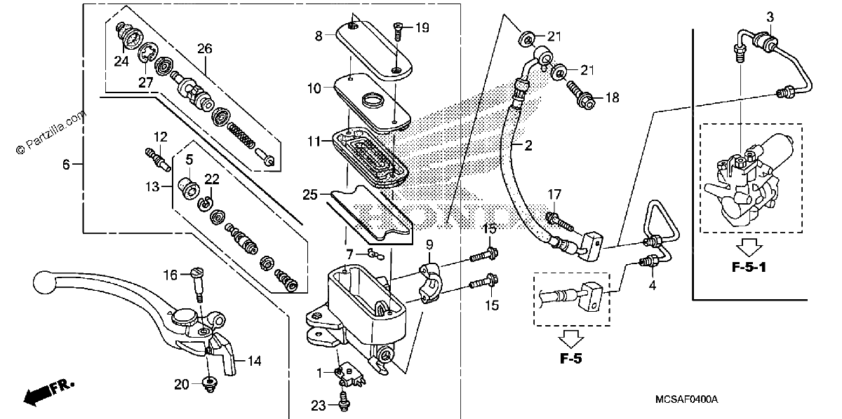 Diagrama de FRONT BRAKE MASTER CYLINDER