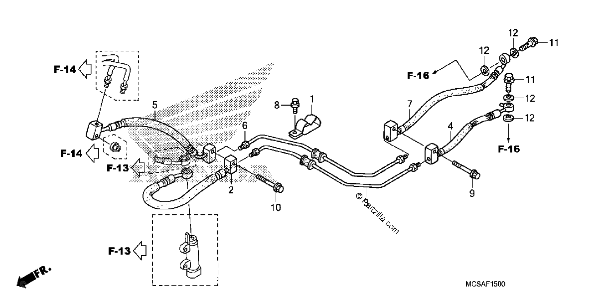 Diagrama de REAR BRAKE HOSE ST1300