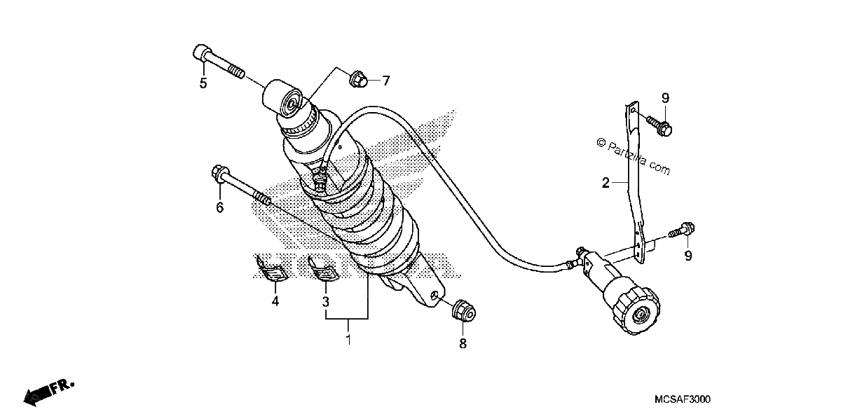 Diagrama de REAR SHOCK ABSORBER