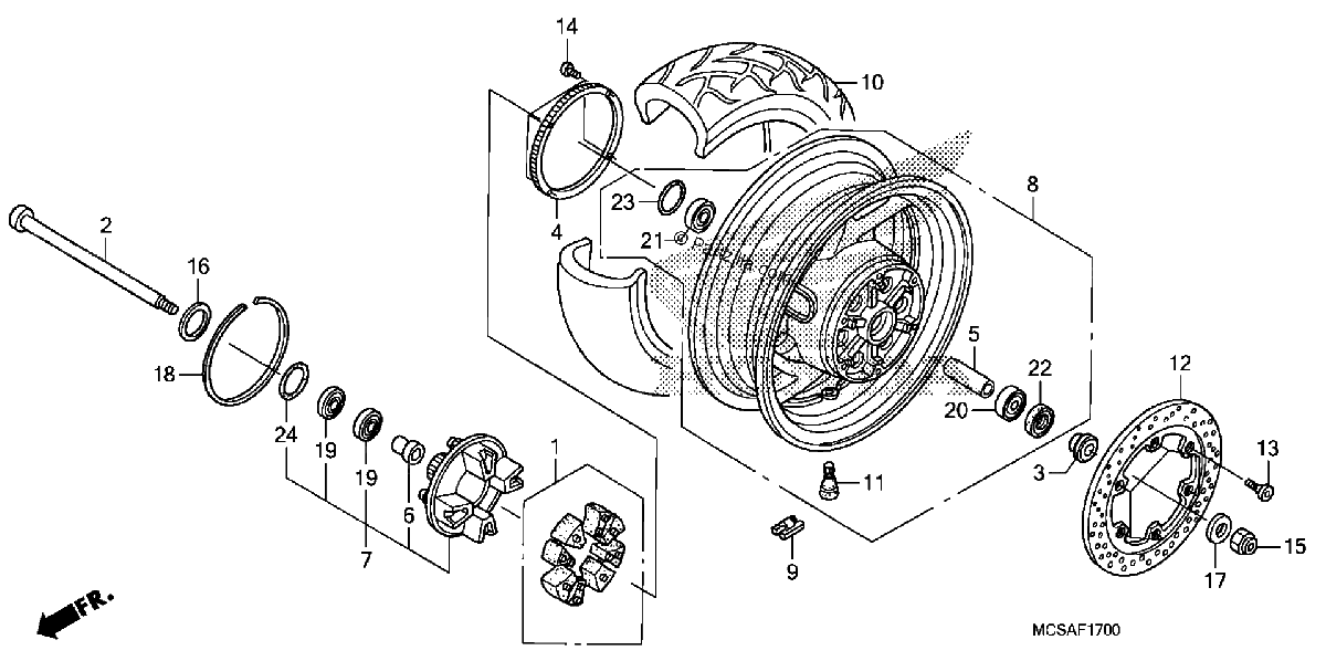 Diagrama de REAR WHEEL