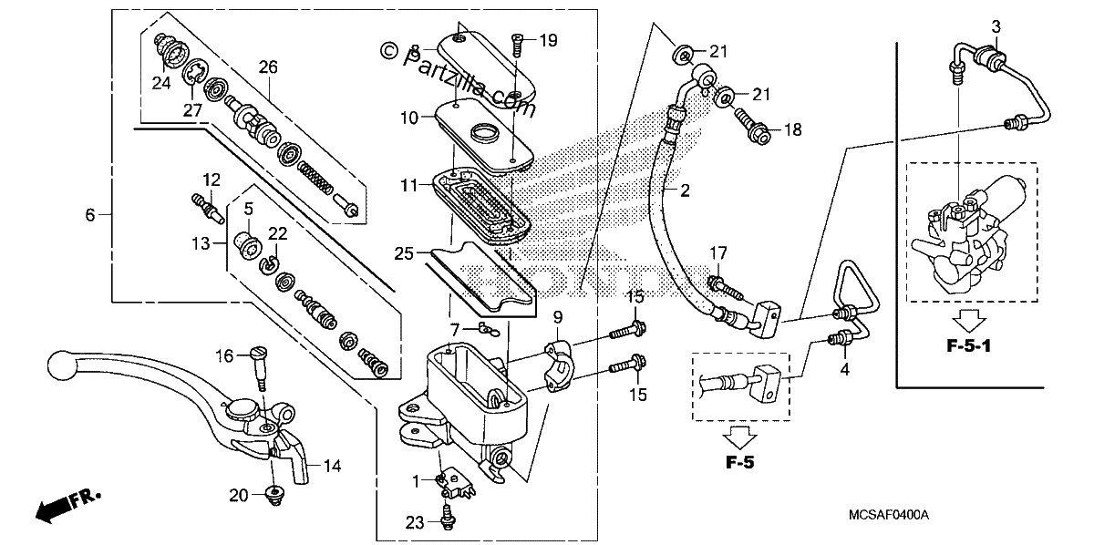 Diagrama de FRONT BRAKE MASTER CYLINDER