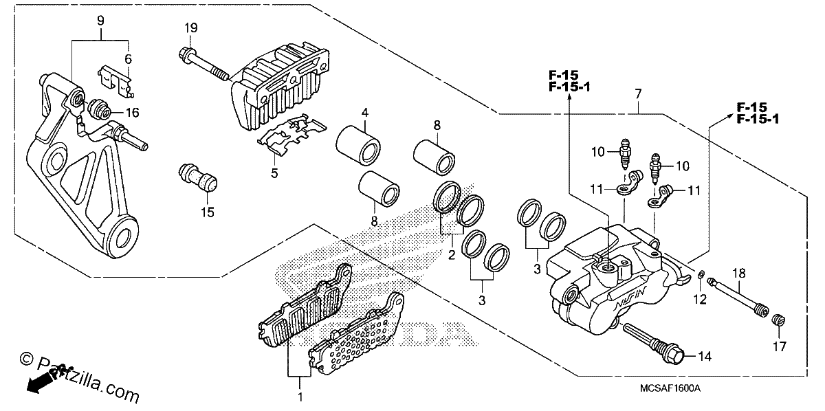 Diagrama de REAR BRAKE CALIPER