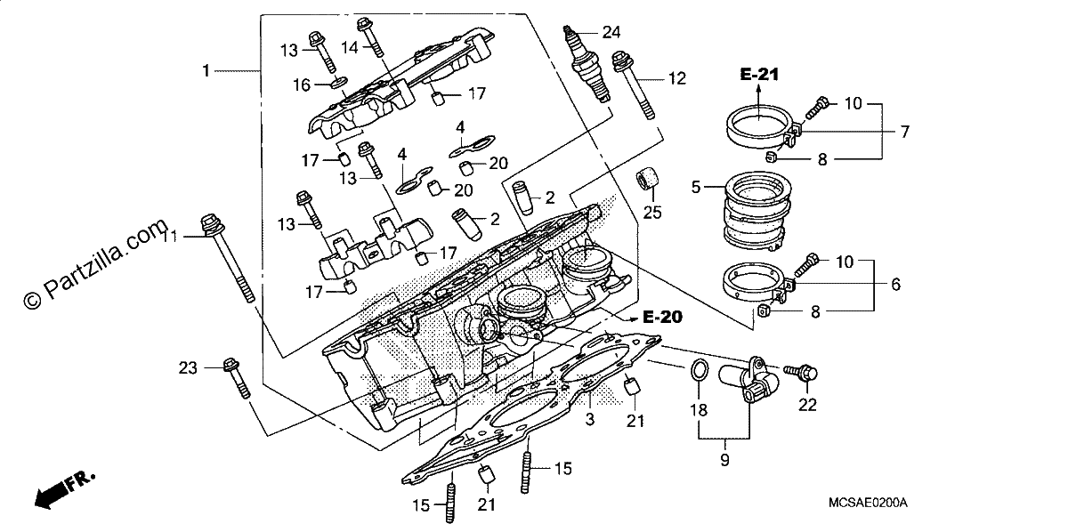Diagrama de RIGHT CYLINDER HEAD