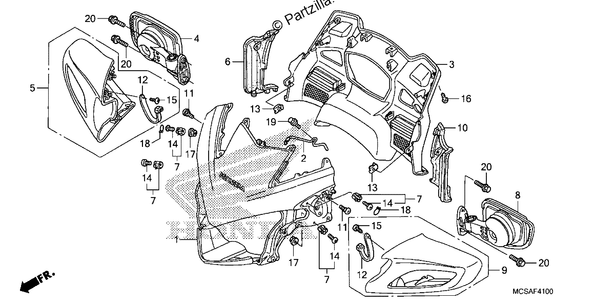 Diagrama de UPPER COWL