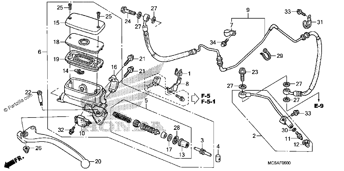 Diagrama de CLUTCH MASTER CYLINDER