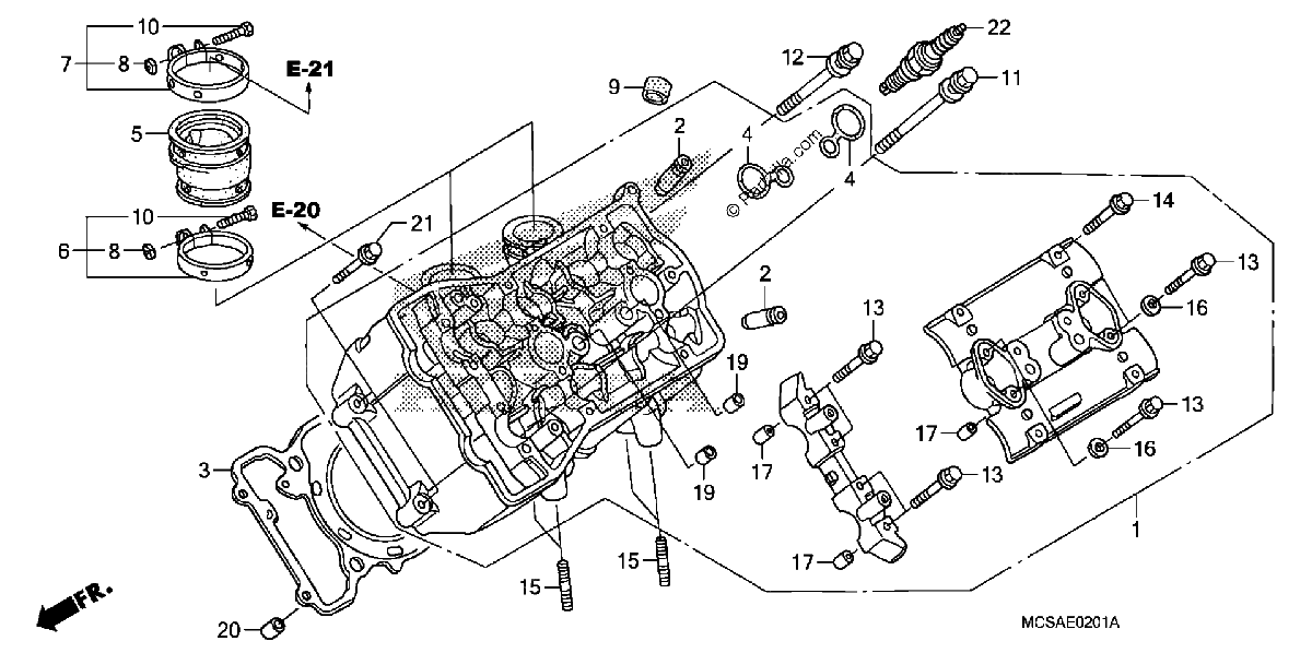 Diagrama de LEFT CYLINDER HEAD