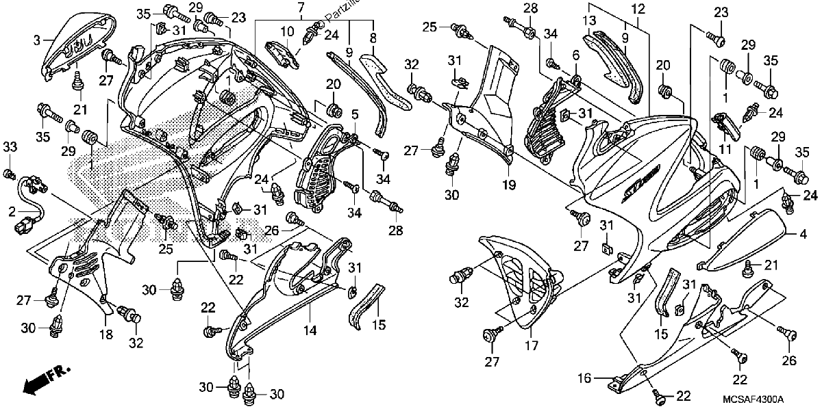 Diagrama de LOWER COWL