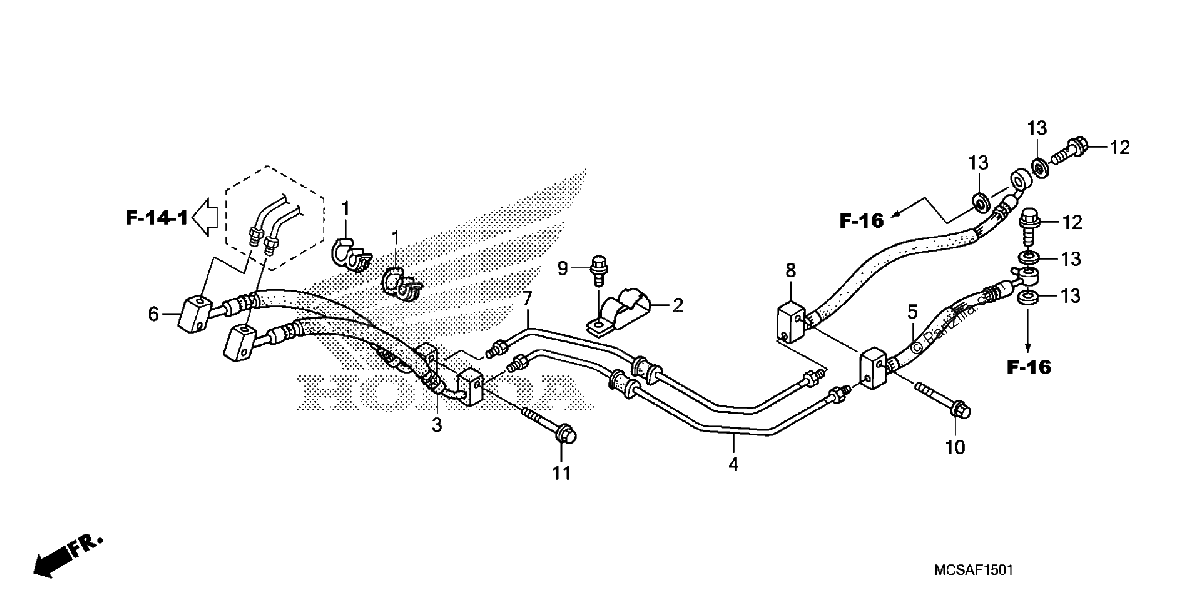 Diagrama de REAR BRAKE HOSE ST1300A