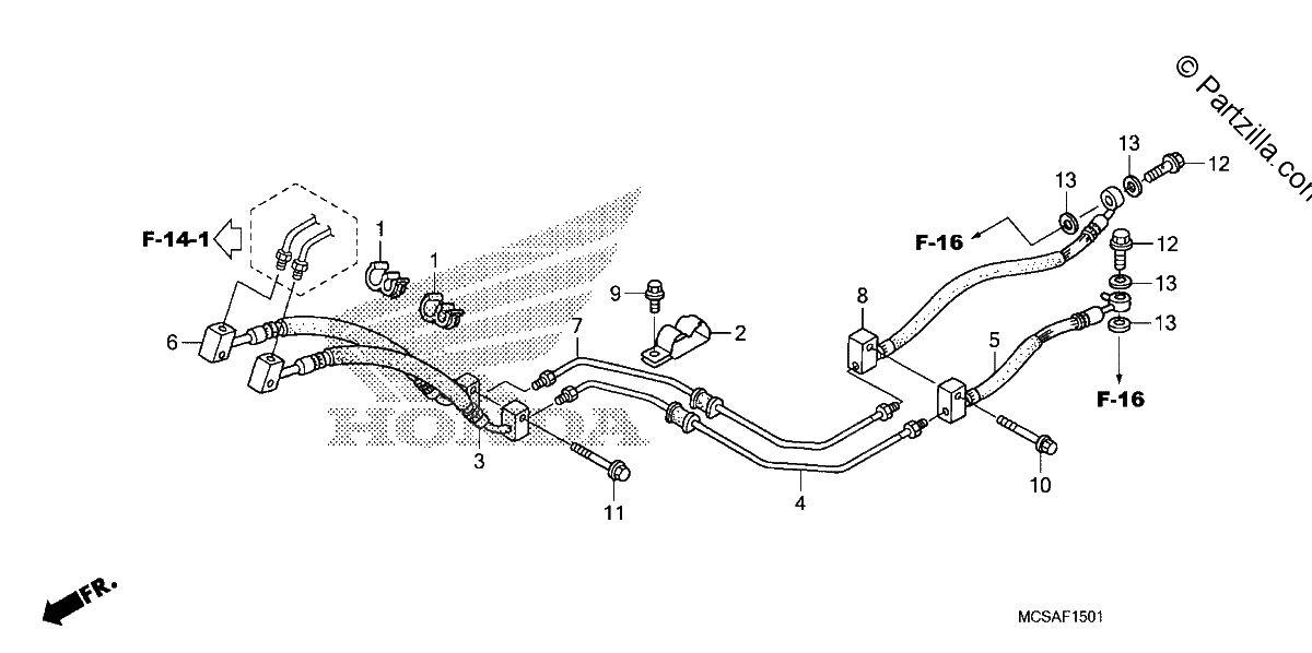 Diagrama de REAR BRAKE HOSE ST1300A