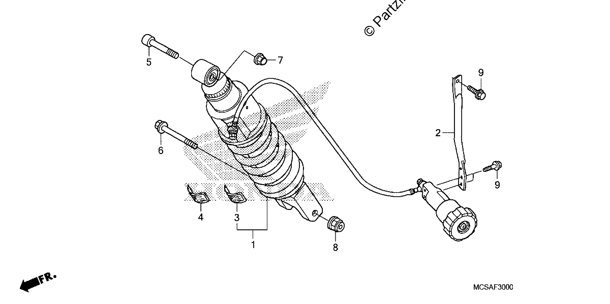 Diagrama de REAR SHOCK ABSORBER