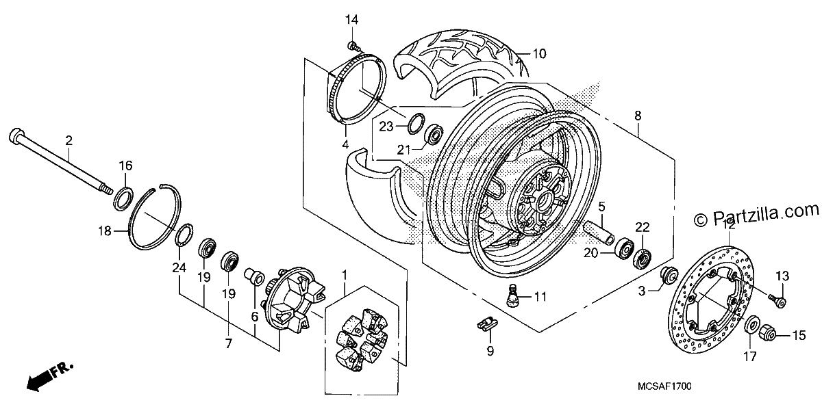 Diagrama de REAR WHEEL
