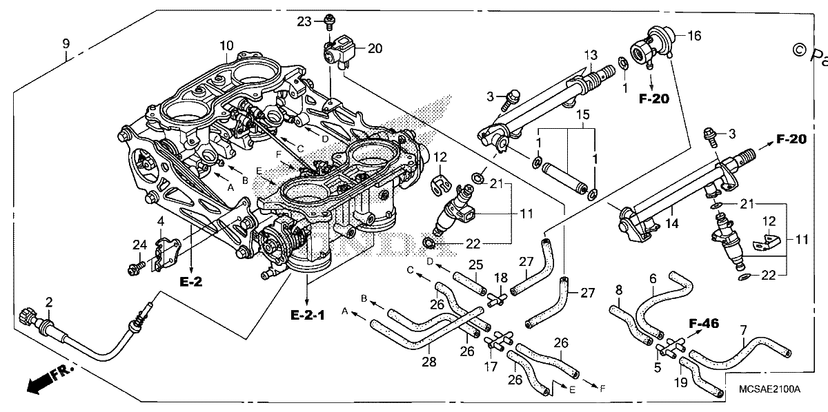 Diagrama de THROTTLE BODY ASSEMBLY