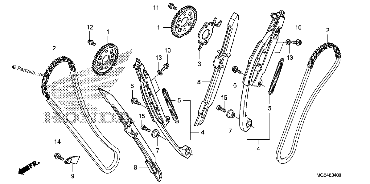 Diagrama de CAM CHAIN TENSIONER
