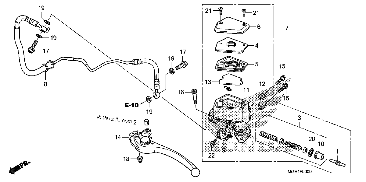 Diagrama de CLUTCH MASTER CYLINDER