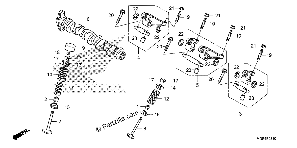 Diagrama de CAMSHAFT VALVE REAR