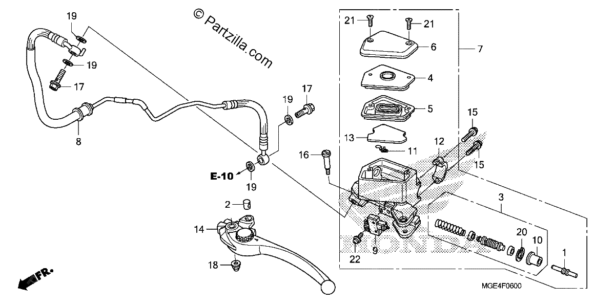 Diagrama de CLUTCH MASTER CYLINDER