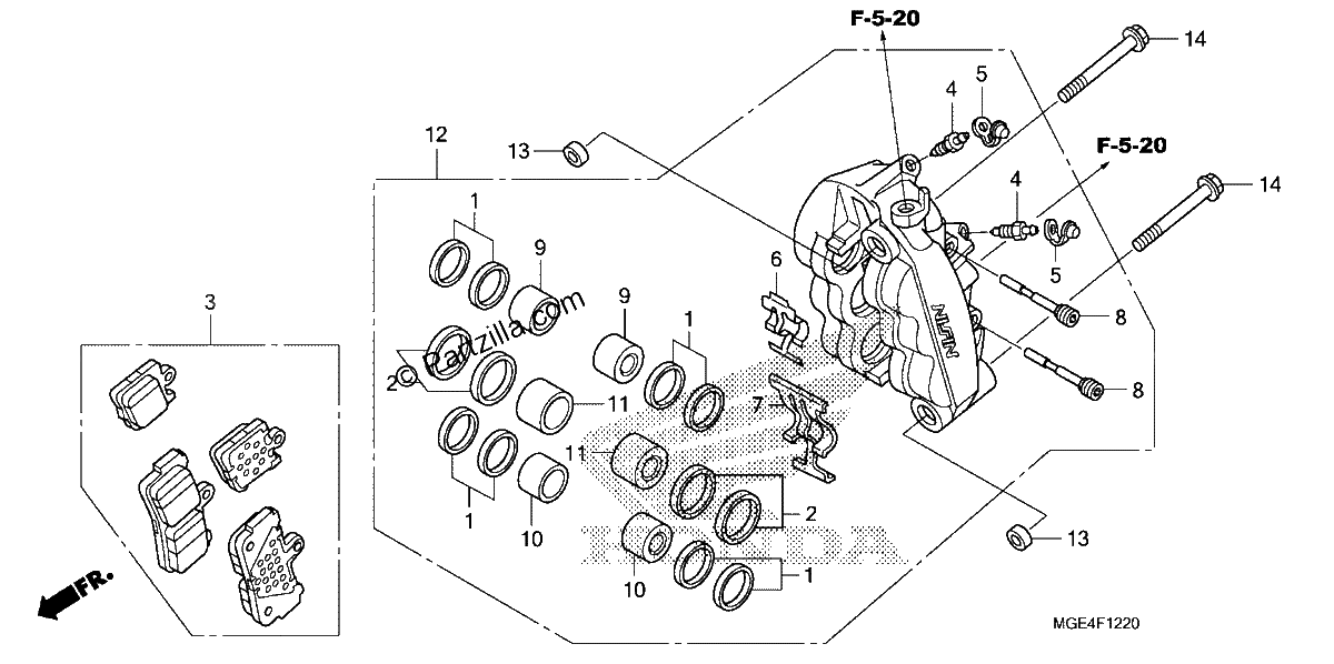 Diagrama de LEFT FRONT BRAKE CALIPER