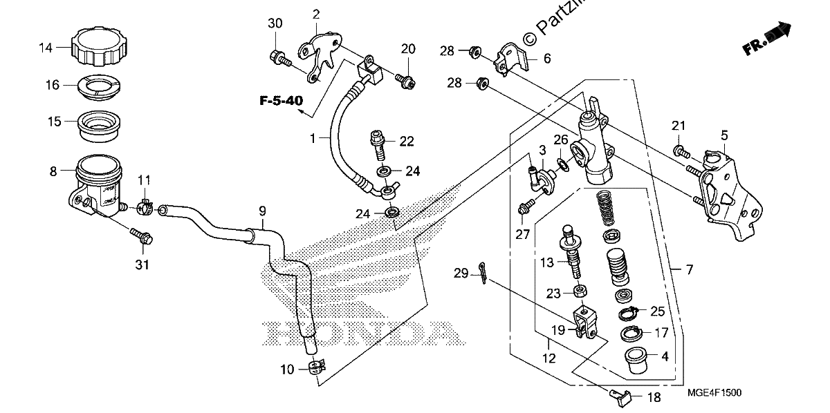 Diagrama de REAR BRAKE MASTER CYLINDER