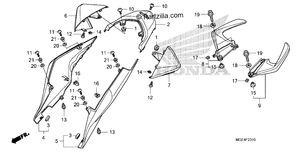 Diagrama de REAR COWL