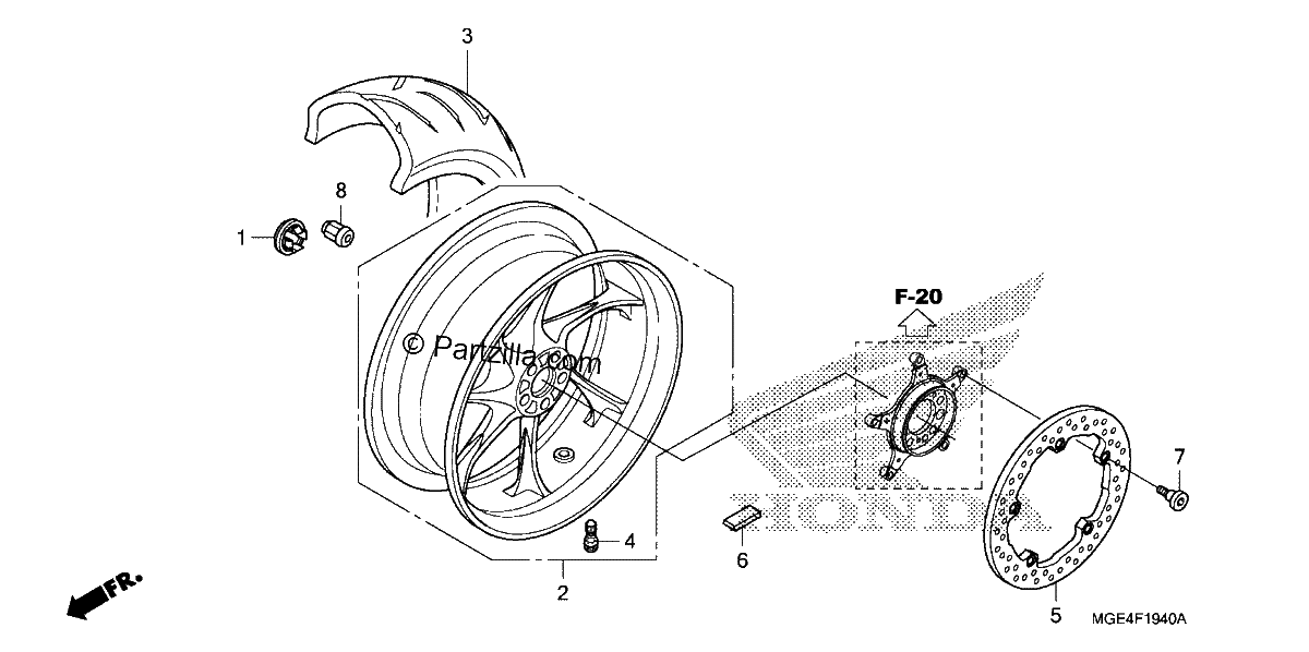 Diagrama de REAR WHEEL