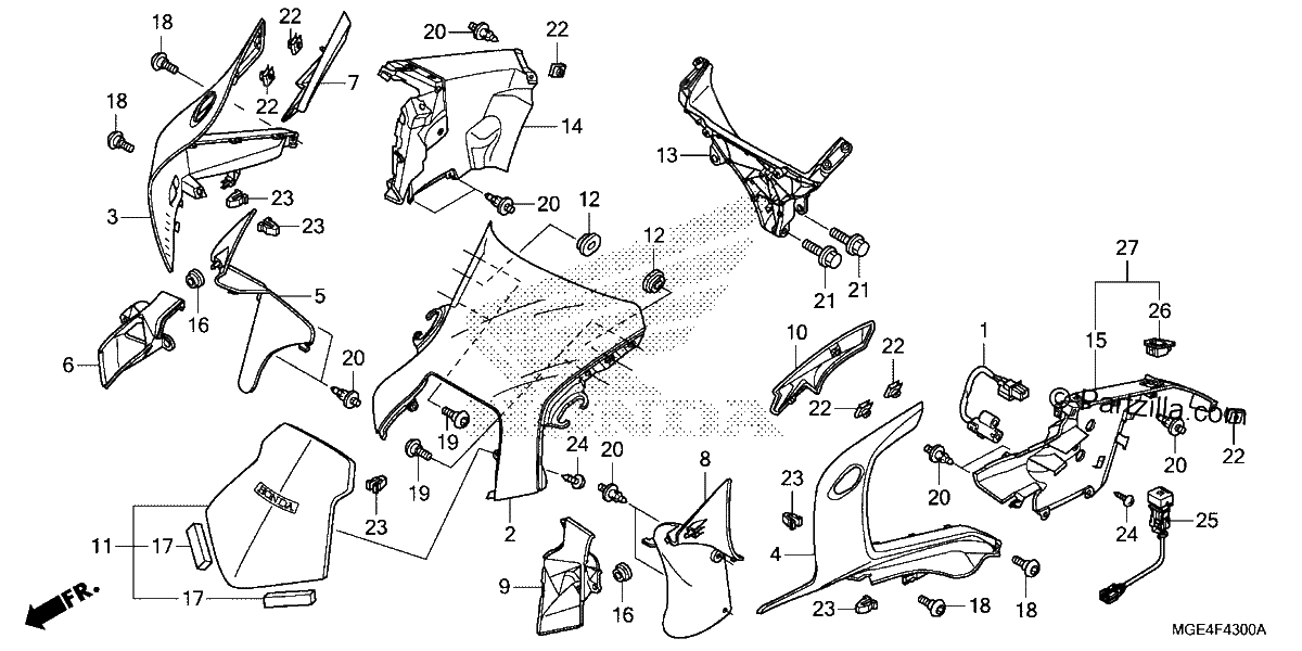 Diagrama de UPPER COWL