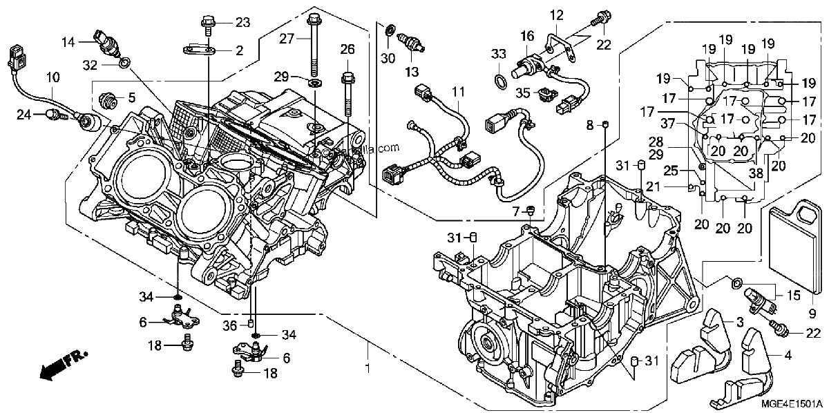 Diagrama de CRANKCASE VFR1200FD